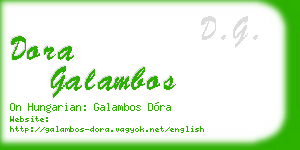 dora galambos business card